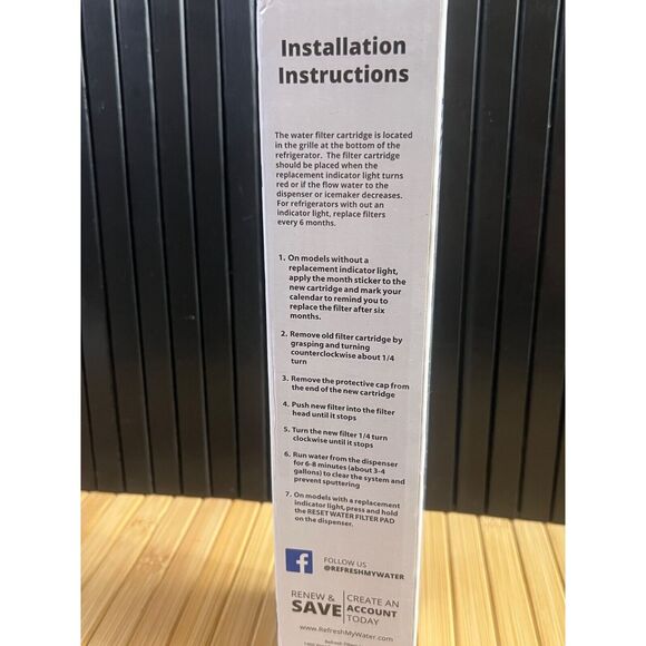 NEW in BOX Refresh Replacement Water Filter R-9990 Fits LG Kenmore Refrigerators - Picture 6 of 16